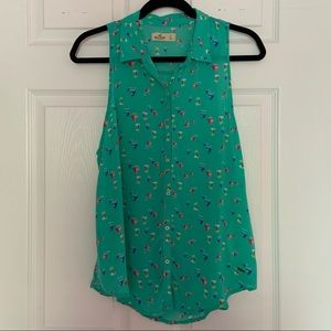 Hollister Sailboat Button down tank top